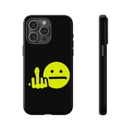 Phone Case — Neon Middle Finger Emoji Graphic