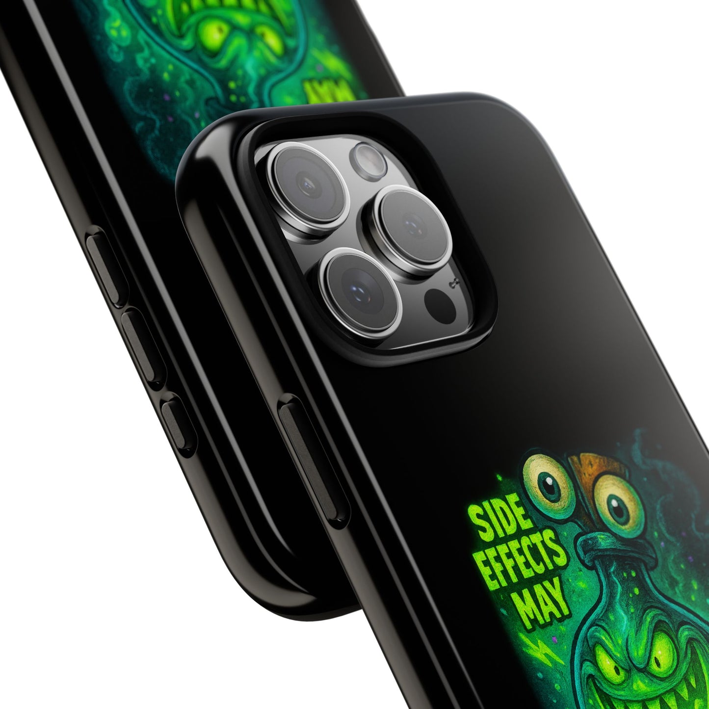 Phone Case — 'Side Effects May Include Laughter, Screaming, Glowing, and Doom' Neon Monster