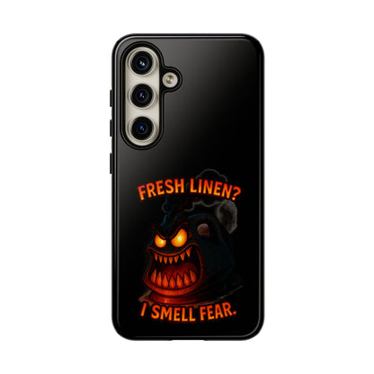 Phone Case — 'Fresh Linen? I Smell Fear.' Spooky Pumpkin Horror Protective Case