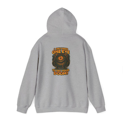 Hoodie — 'I Have One Eye to See Your Doom' Cyclops Horror Graphic Hoodie