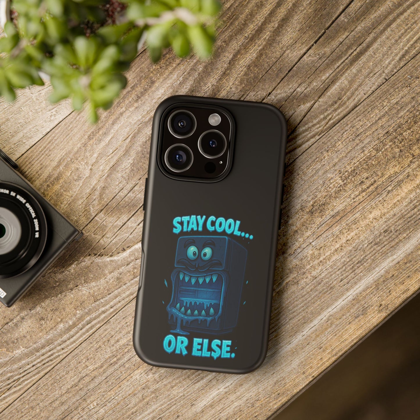 Stay Cool... Or Else. Phone Case — Neon Monster Protective iPhone Cover