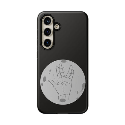 Spock Live Long Phone Case — Vulcan Salute Moon Graphic