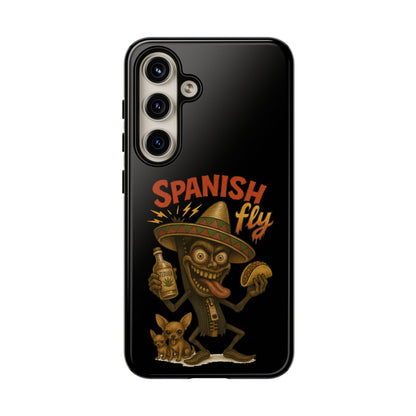 Spanish Fly Tough Phone Case — Retro Skull Sombrero Design