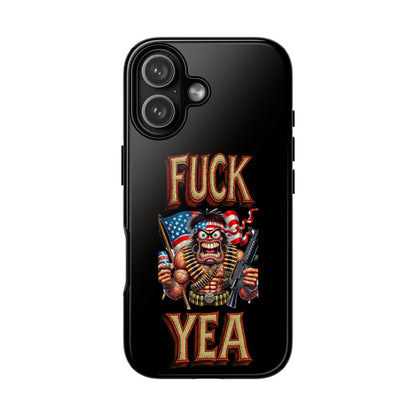 Phone Case — "FUCK YEA" Patriotic Skeleton Soldier Graphic