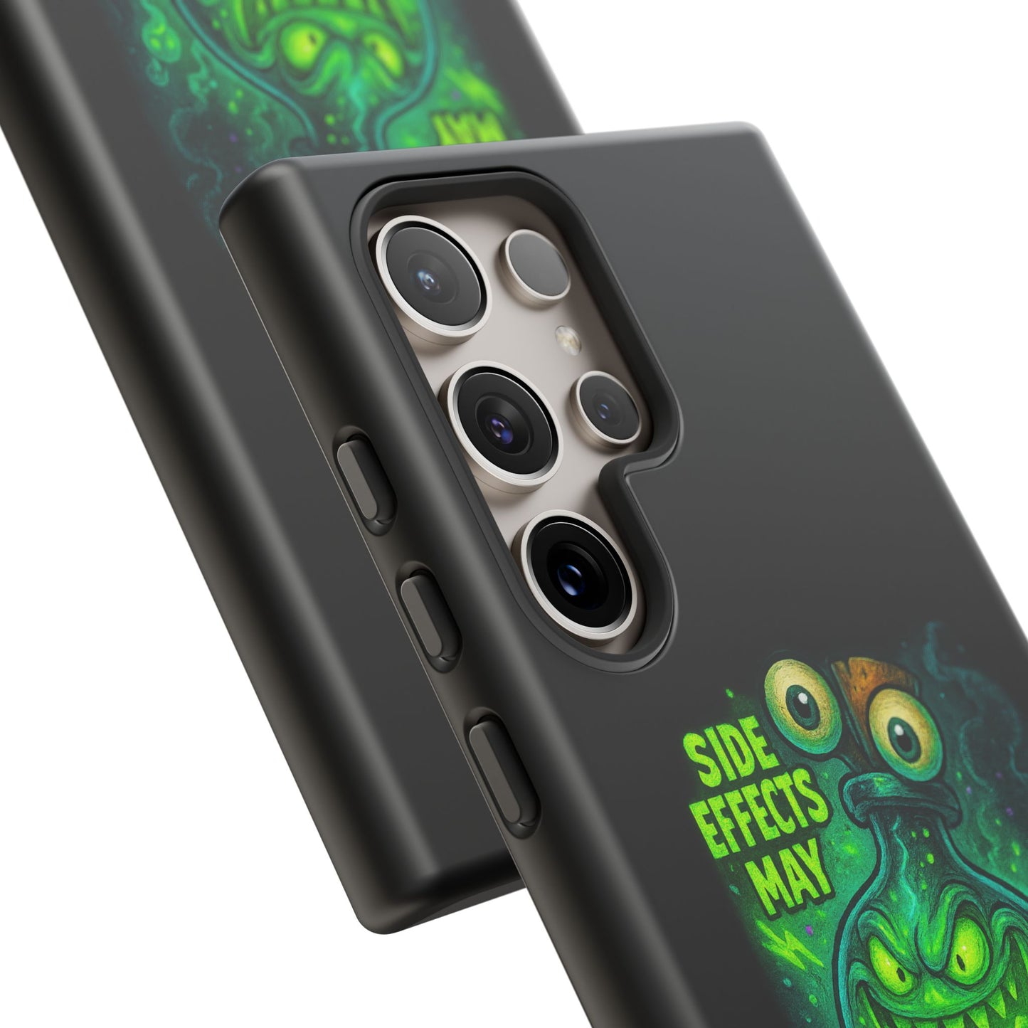 Phone Case — 'Side Effects May Include Laughter, Screaming, Glowing, and Doom' Neon Monster