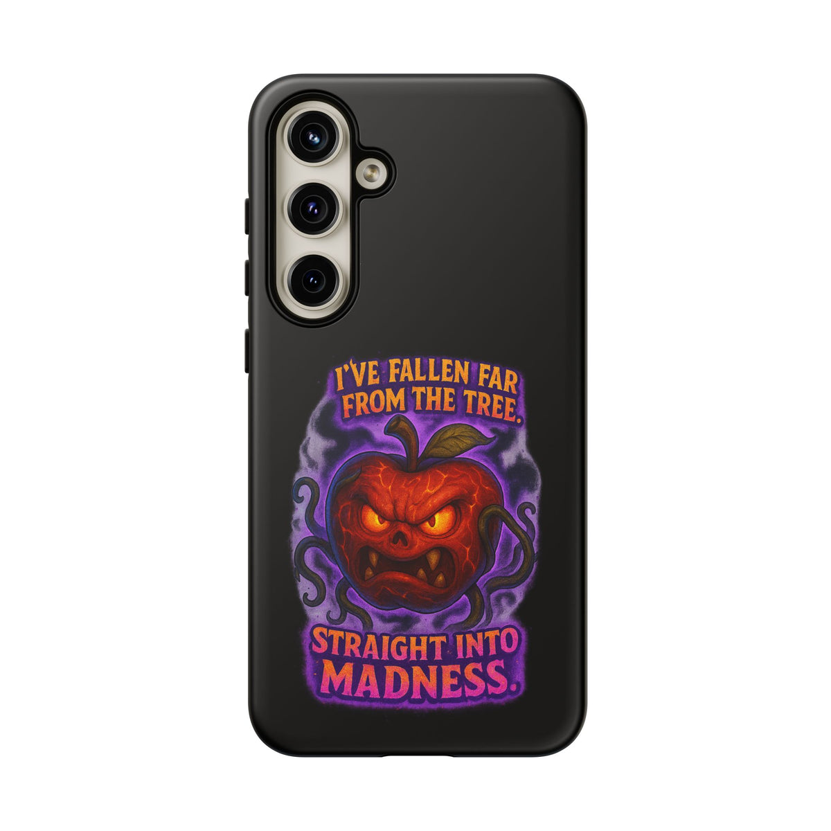 Phone Case — 'I've Fallen Far From the Tree, Straight Into Madness' Pumpkin Horror Design