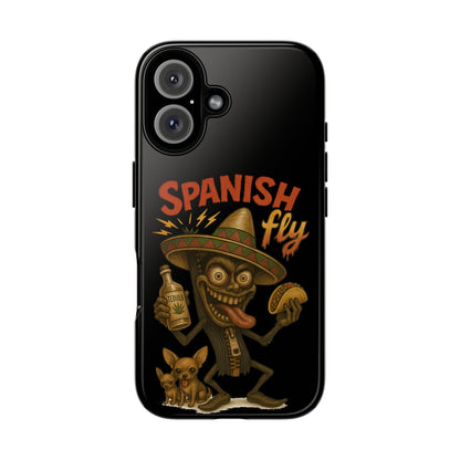 Spanish Fly Tough Phone Case — Retro Skull Sombrero Design