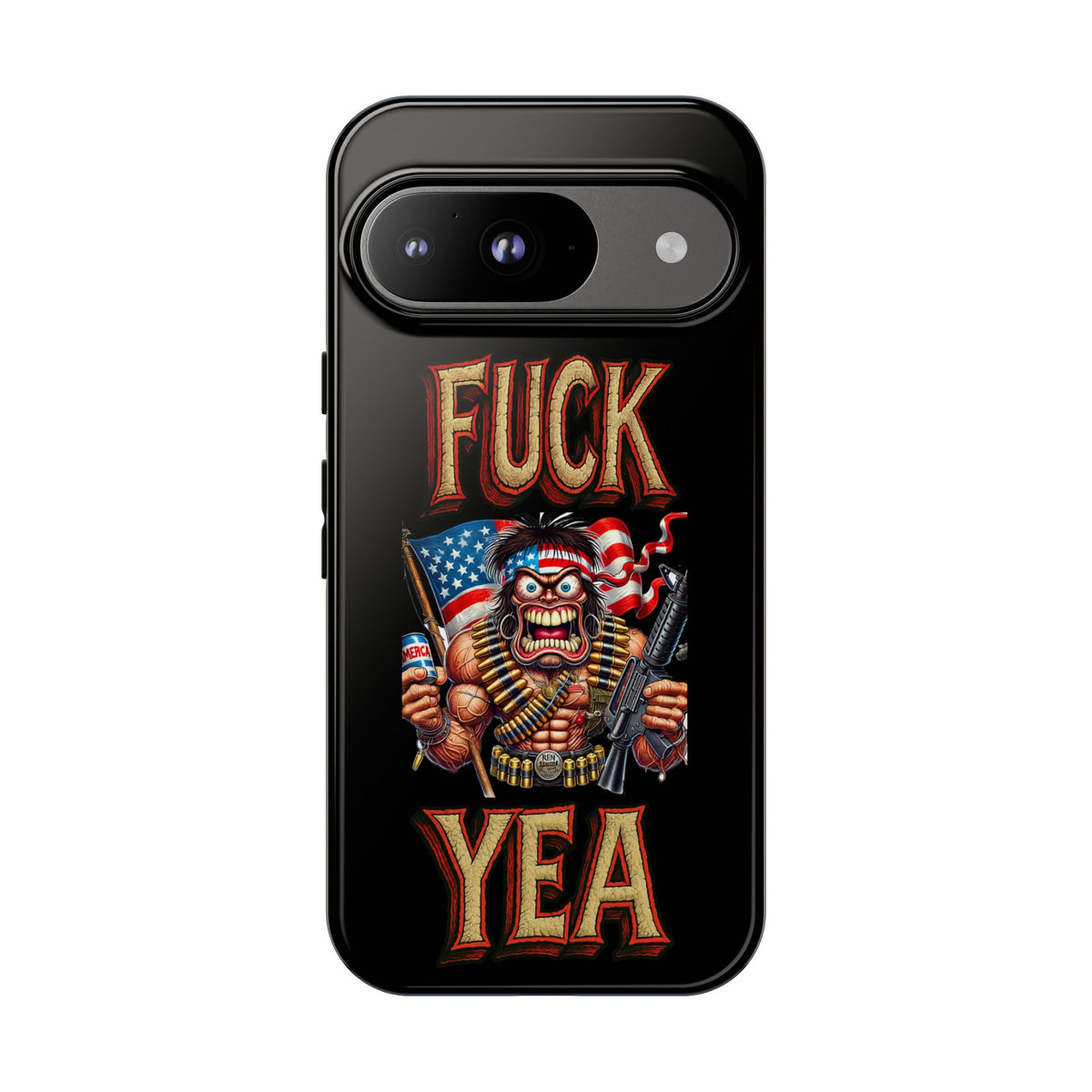 Phone Case — "FUCK YEA" Patriotic Skeleton Soldier Graphic