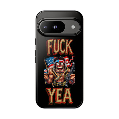 Phone Case — "FUCK YEA" Patriotic Skeleton Soldier Graphic