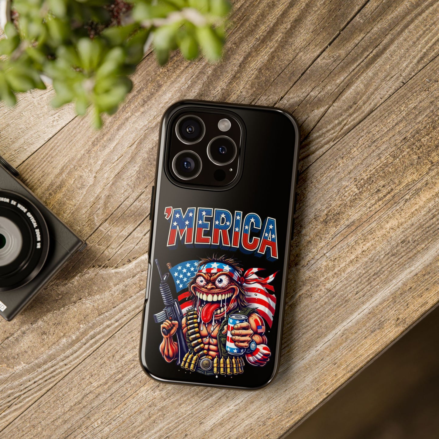 'MERICA Patriotic Phone Case — American Flag Madman Design