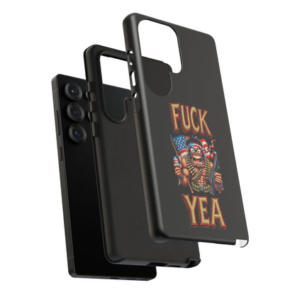 Phone Case — "FUCK YEA" Patriotic Skeleton Soldier Graphic