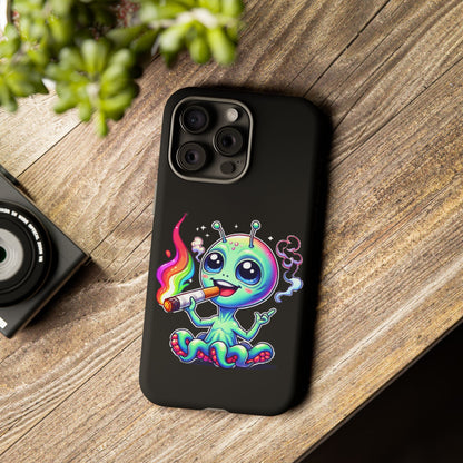 Alien Smoking Rainbow Joint Phone Case — Cute Psychedelic Cannabis iPhone Cover