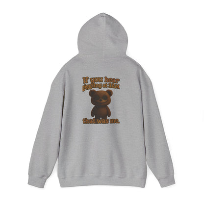 Bear Graphic Hoodie — "It Was Me" Cute Teddy Back Print