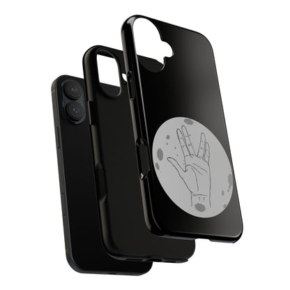 Spock Live Long Phone Case — Vulcan Salute Moon Graphic