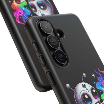 Alien Smoking Rainbow Galaxy Phone Case — Cute Cosmic Art Tough Case
