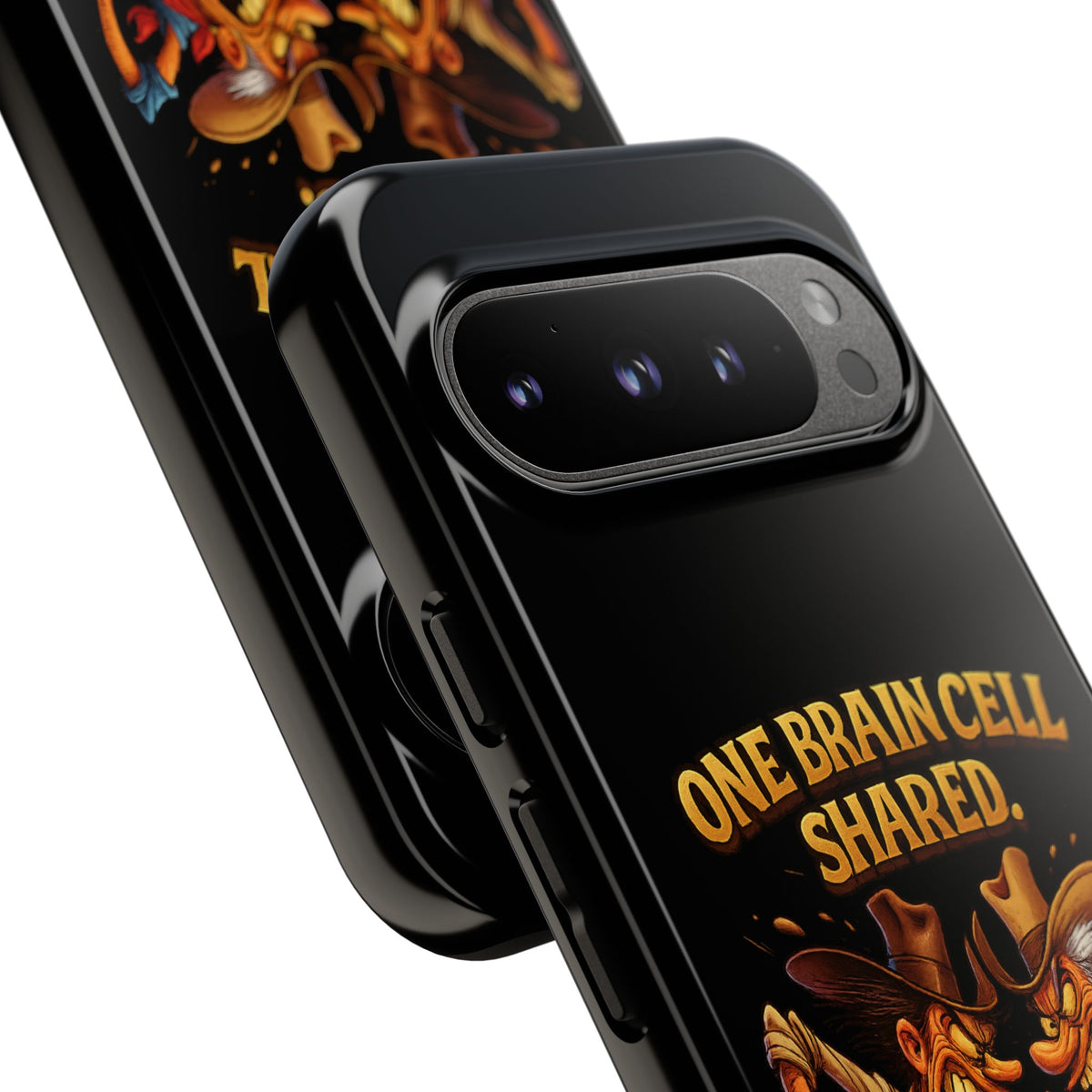 Phone Case — 'One Braincell Shared, Constantly Fighting for Custody' Funny Rivalry Cartoon