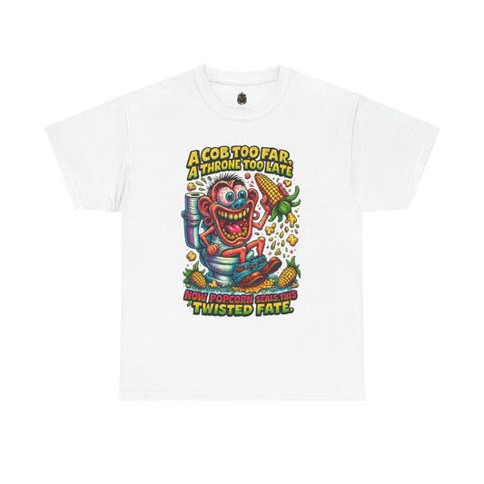 Popcorn Monster Throne Tee | Retro Horror Cartoon, Colorful Graphic