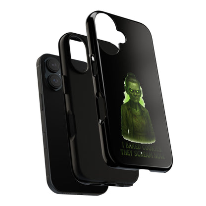 Spooky Green Ghost Phone Case — "I Baked Cookies, They Scream Now" Horror iPhone Cover