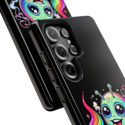 Alien Smoking Rainbow Joint Phone Case — Cute Psychedelic Cannabis iPhone Cover