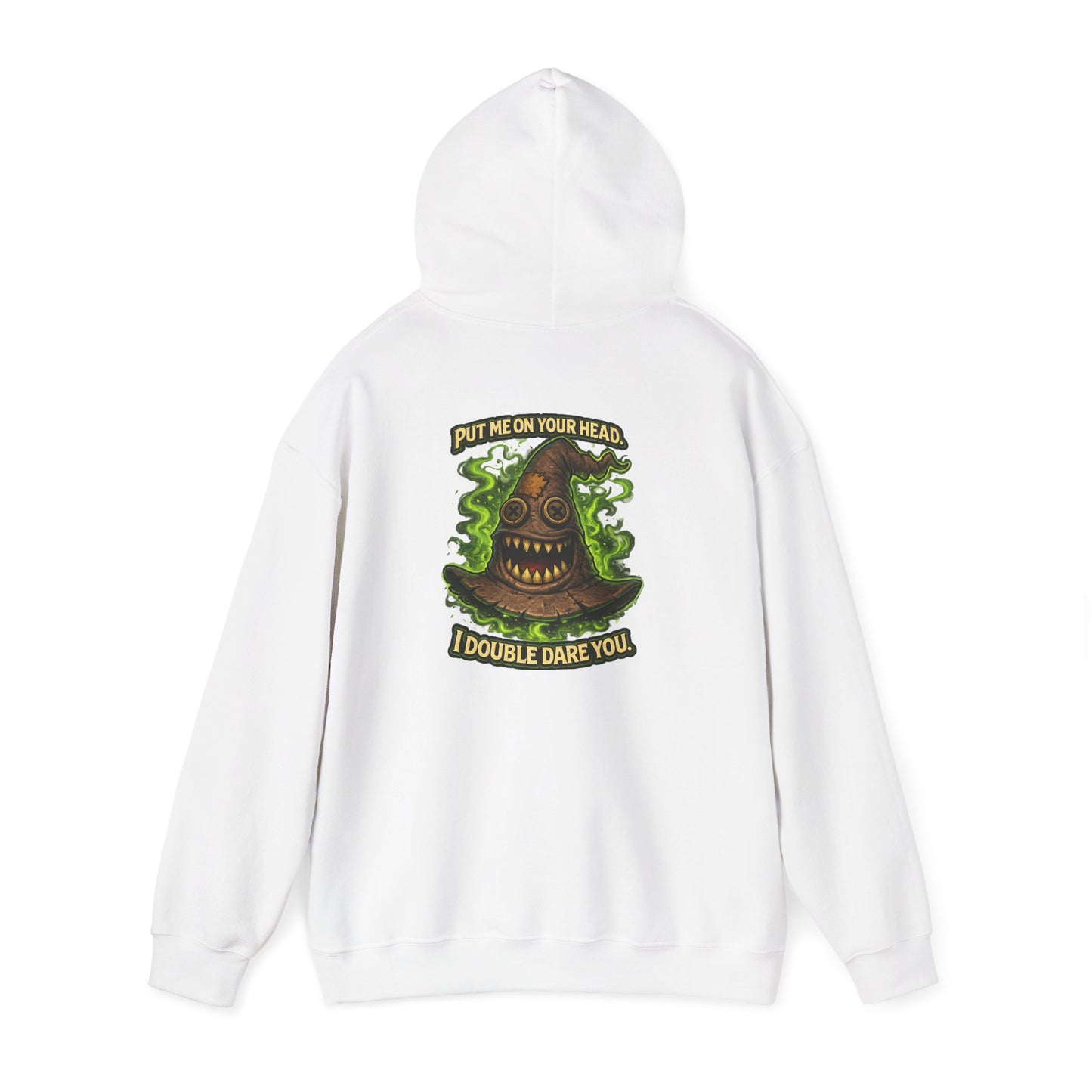 Hoodie — Spooky Talking Sorting Hat Graphic "I Double Dare You"