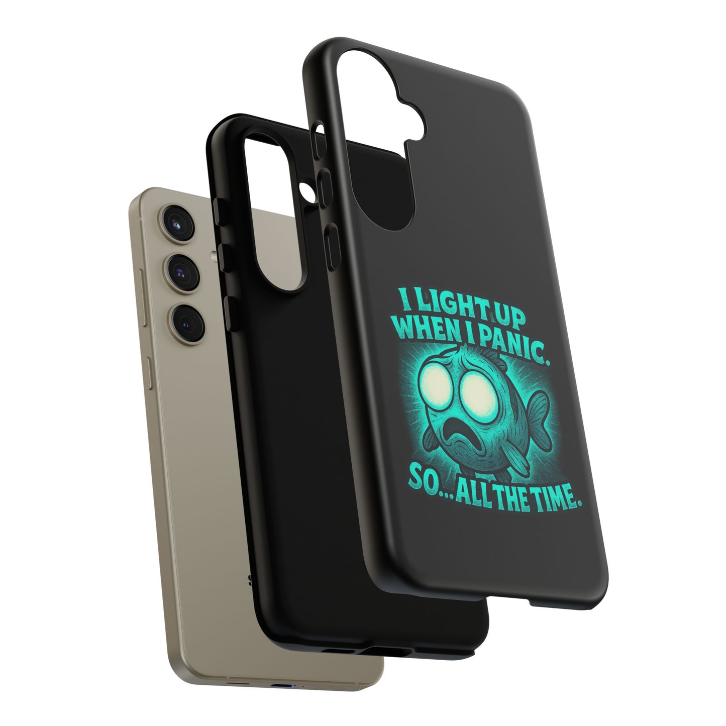 Phone Case — "I Light Up When I Panic" Glow Fish Anxiety Phone Case