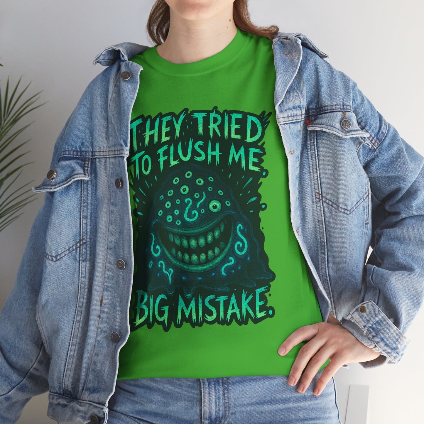 They Tried To Flush Me Big Mistake Tee | Creepy Smiling Face Graphic