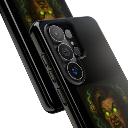 Horror Phone Case — "Eyes Glowing, Balls Rolling — Your Luck Is Doomed"