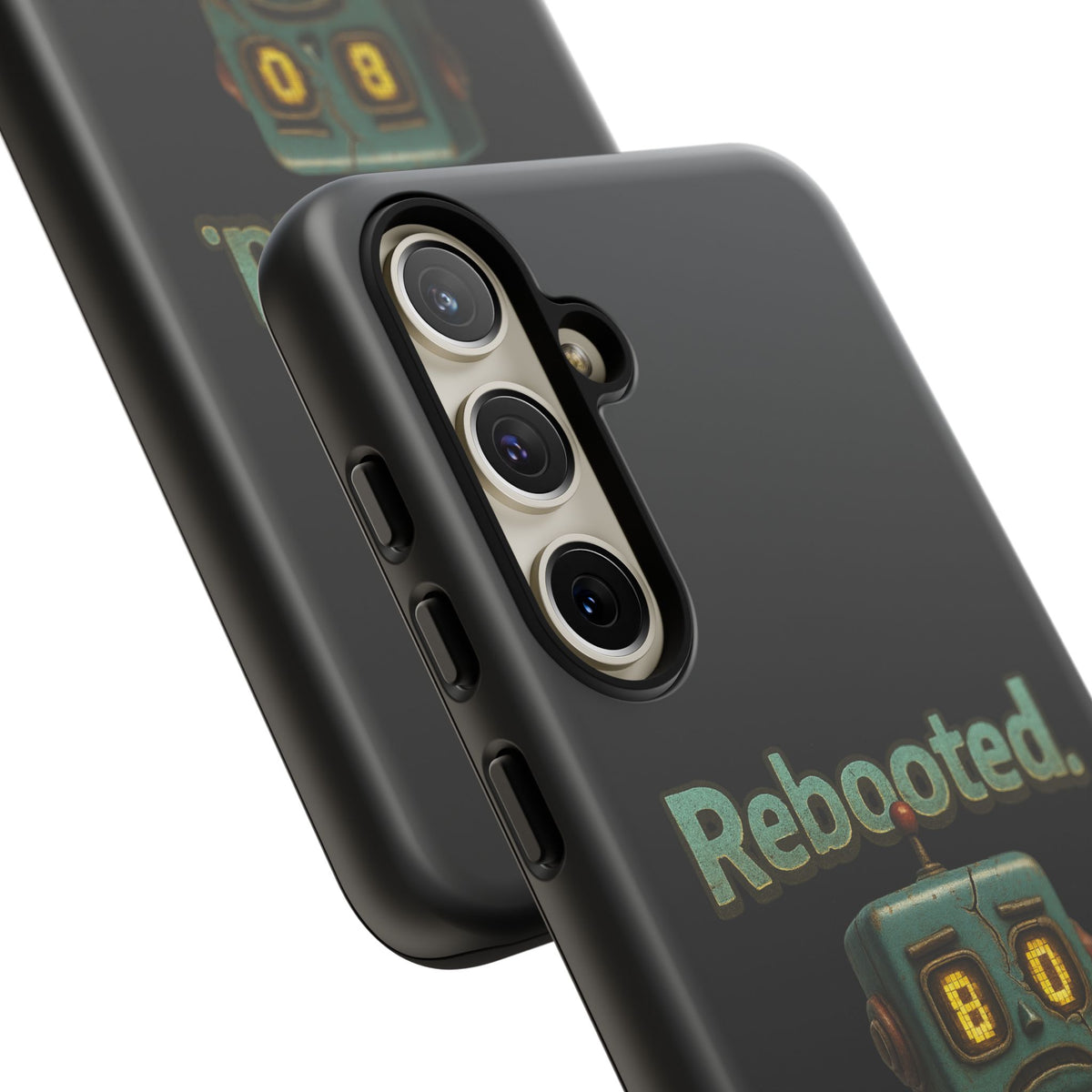 Phone Case — 'Rebooted. Still Awkward.' Retro Robot Protective Cover