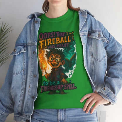 Fireball Wizard Character Tee | 'Friendship Spell' Magic Illustration