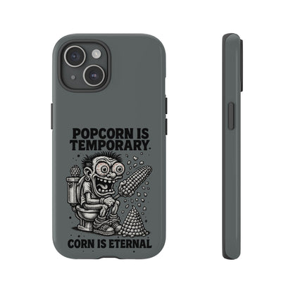 Phone Case — "Popcorn Is Temporary, Corn Is Eternal" Retro Zombie Corn Design