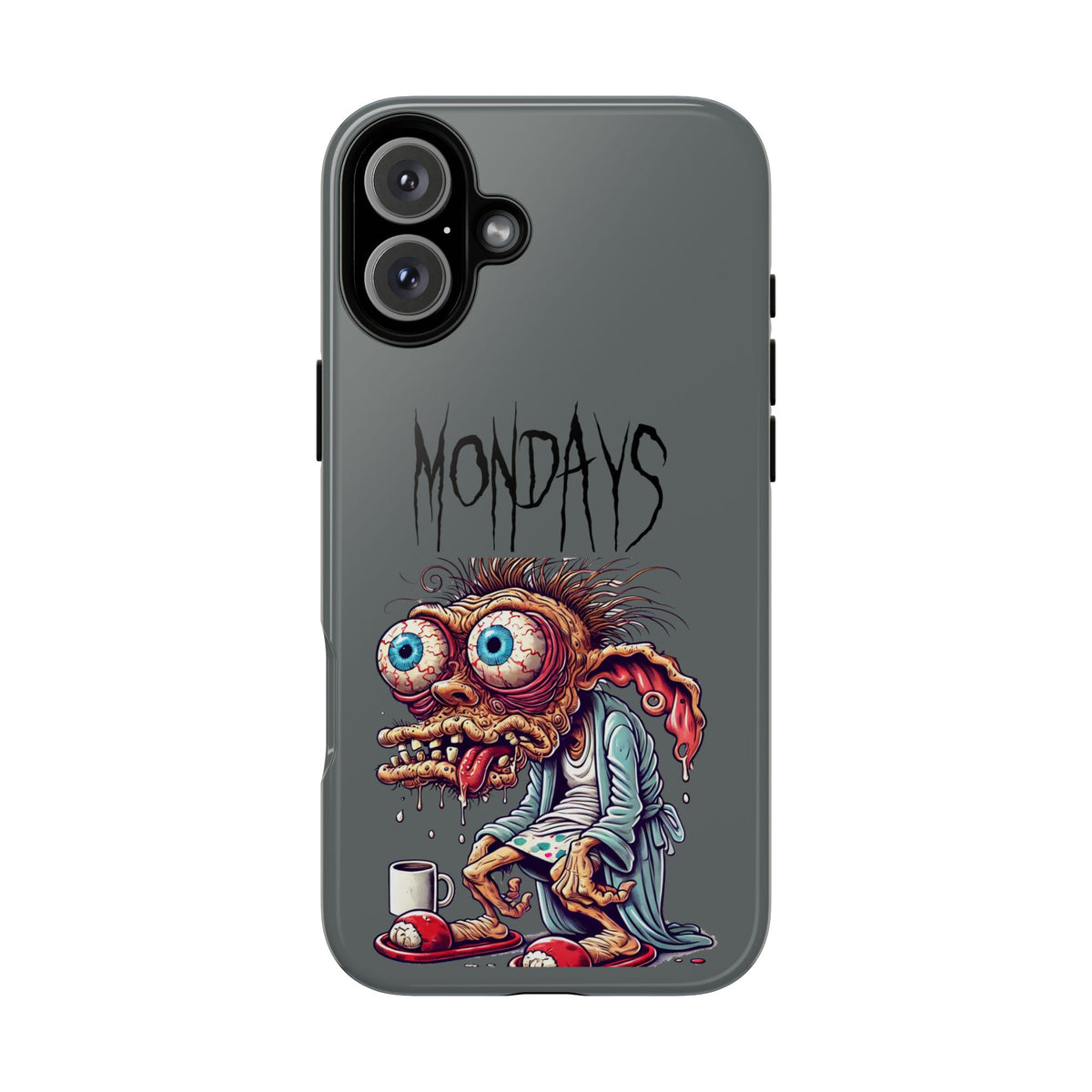 Mondays Zombie Character Phone Case – Funny Groggy Coffee Phone Cover