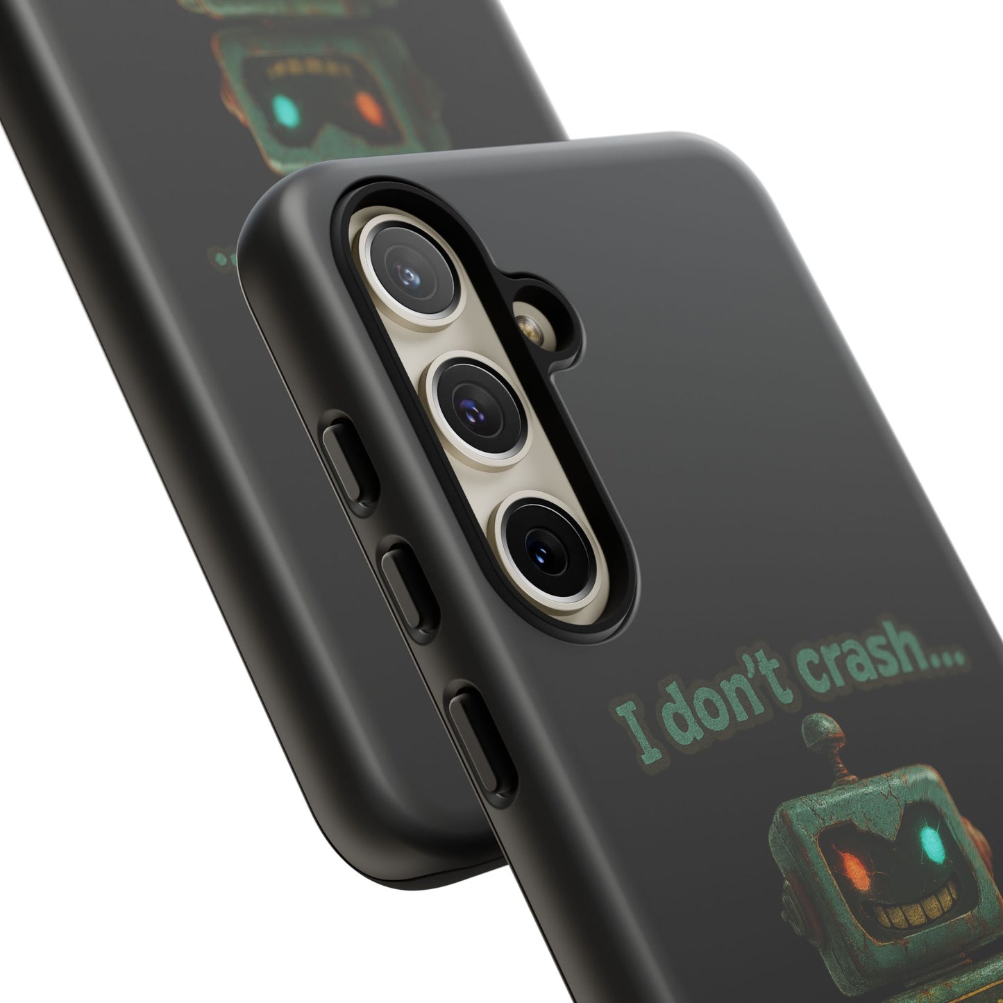 Phone Case — "I Don't Crash... I Recalibrate" Retro Robot Protective Cover