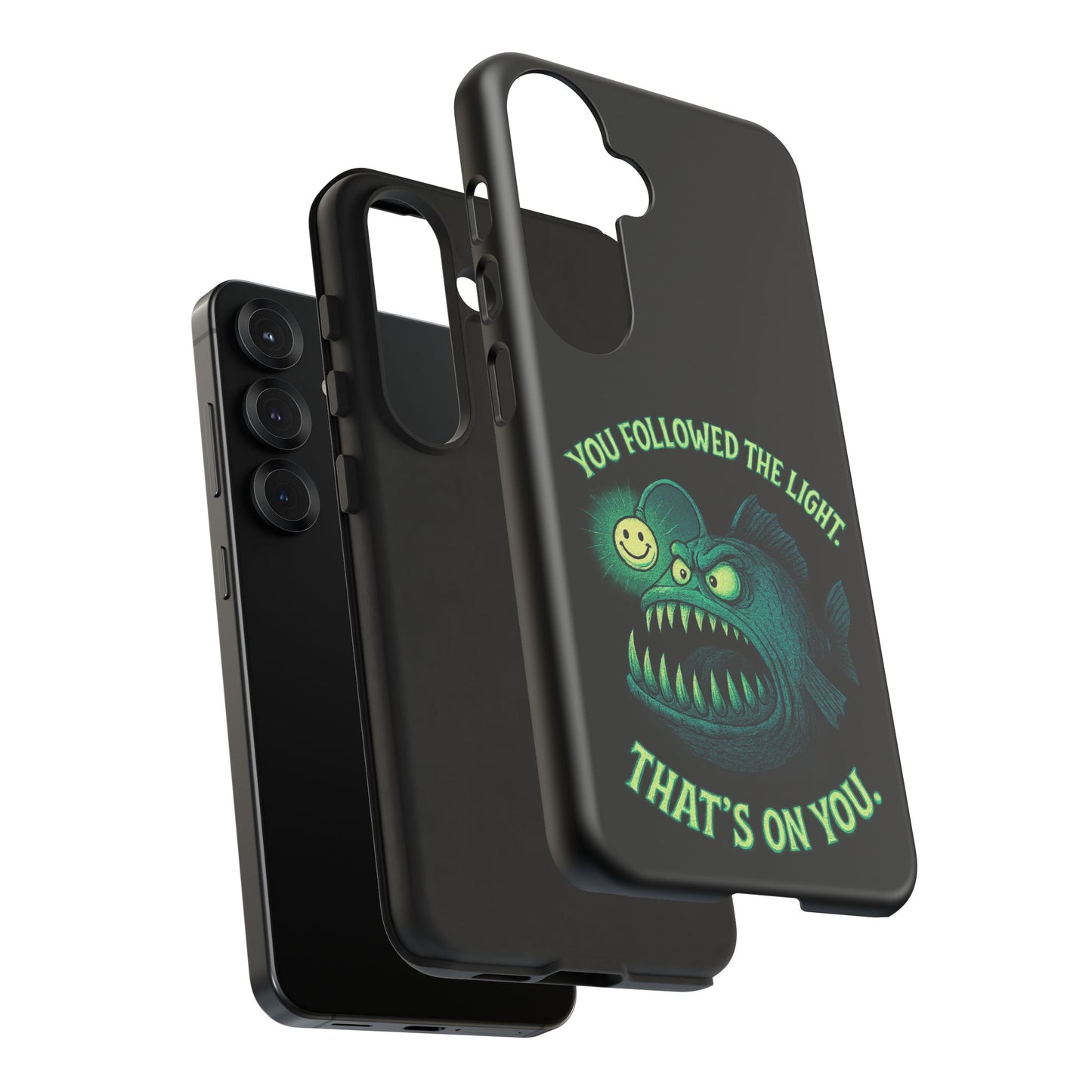 Anglerfish Phone Case – “You Followed The Light, That’s On You” Glow Horror Protective Case