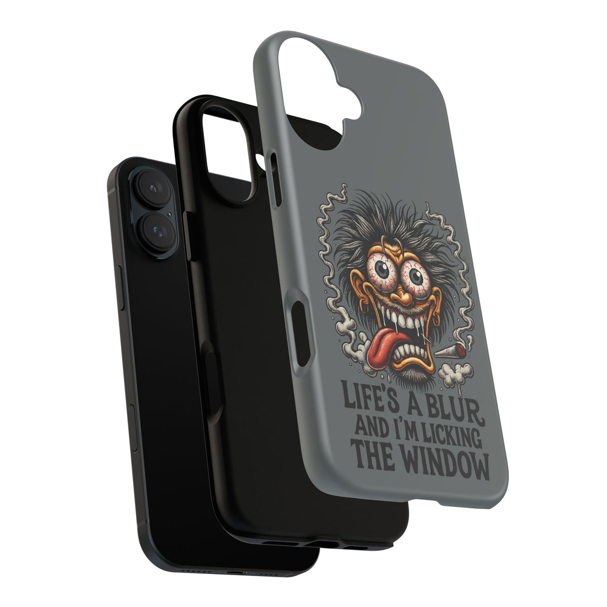Phone Case — 'Life's a Blur and I'm Licking the Window' Funky Monster Graphic