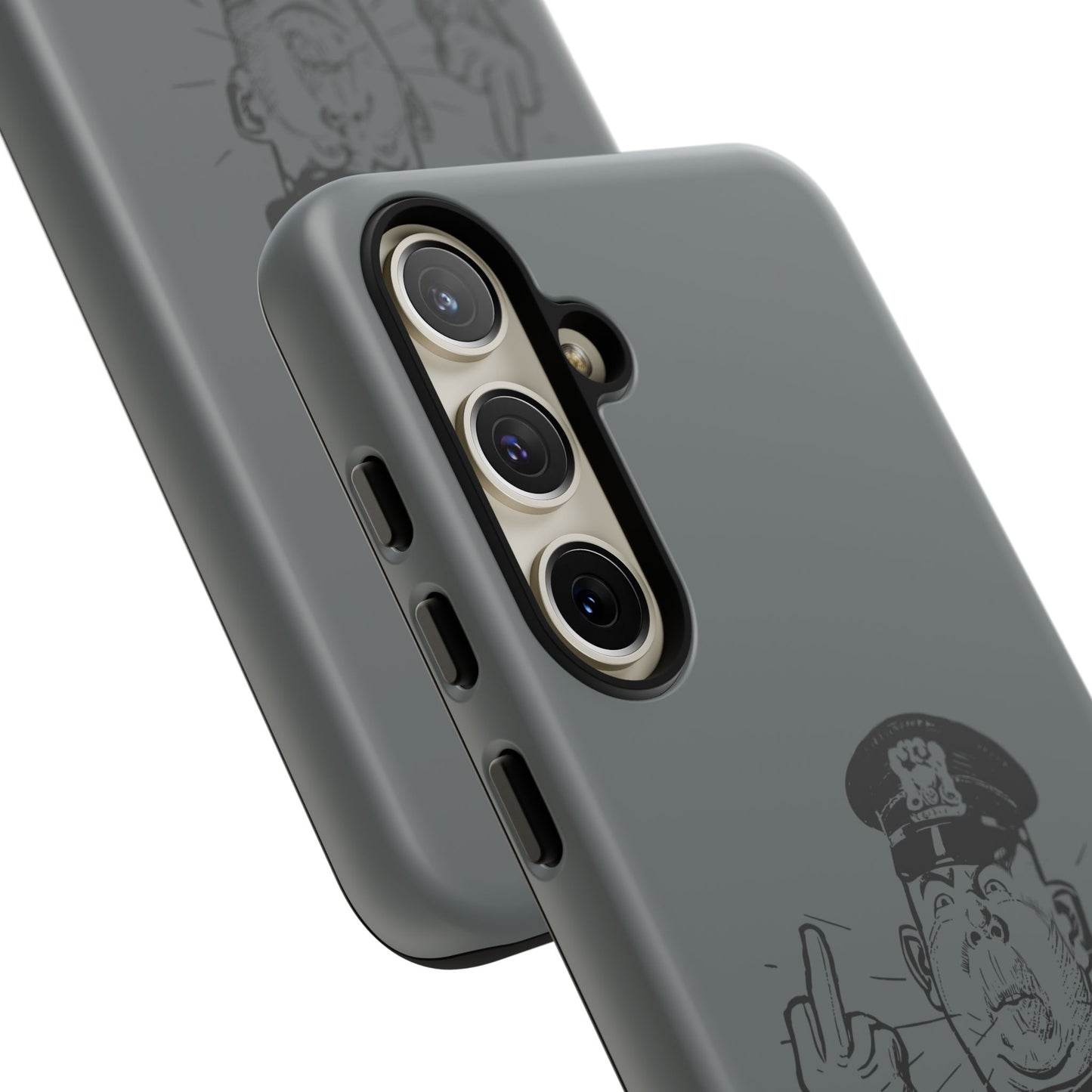 Vintage Cop Middle Finger Phone Case — Edgy Retro iPhone Protective Cover