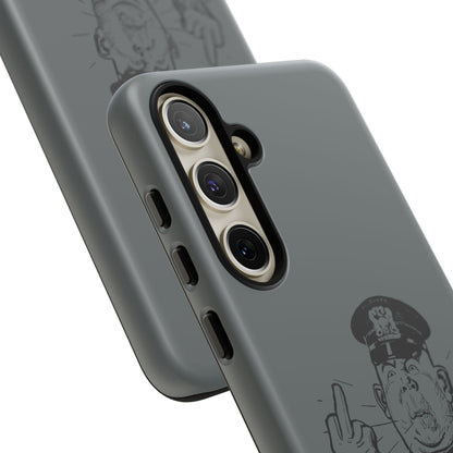 Vintage Cop Middle Finger Phone Case — Edgy Retro iPhone Protective Cover