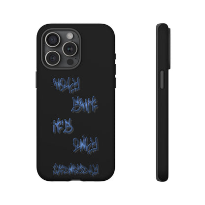 Phone Case — Blue Neon Graffiti "Tough Cases" Protective Cover