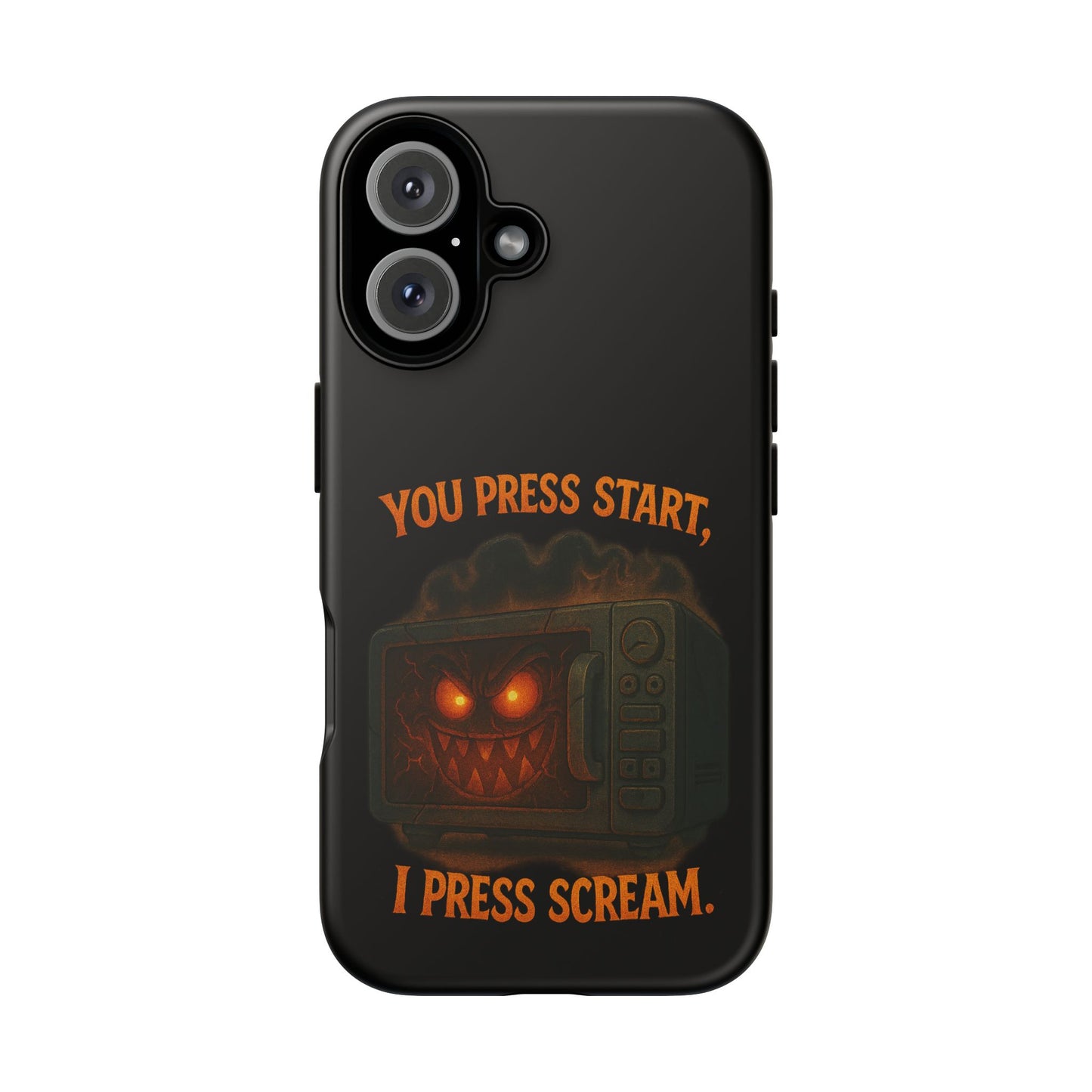 Phone Case — "You Press Start, I Press Scream" Spooky Retro Game Controller Design