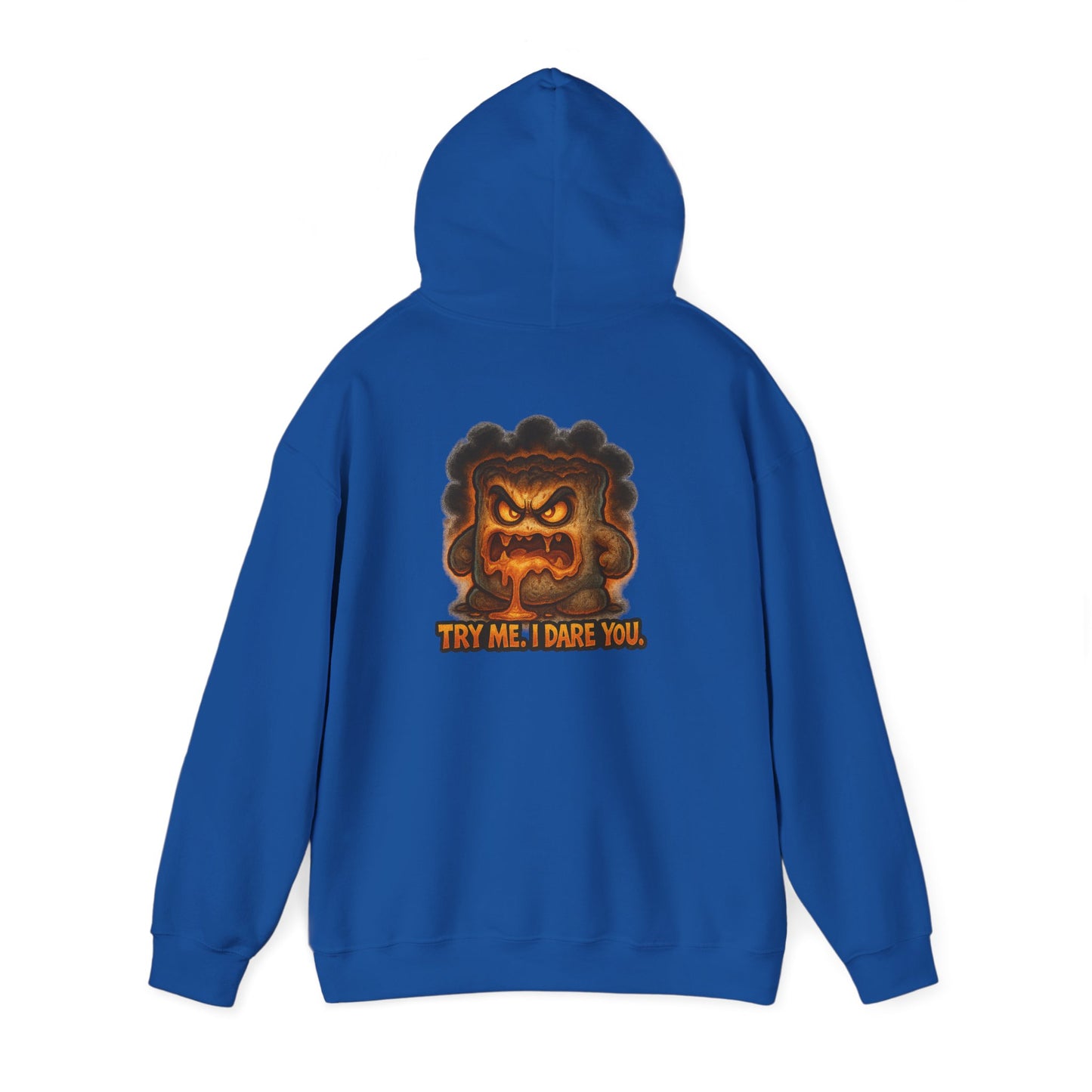 Angry Marshmallow Hoodie - "Try Me I Dare You" Graphic Hooded Sweatshirt