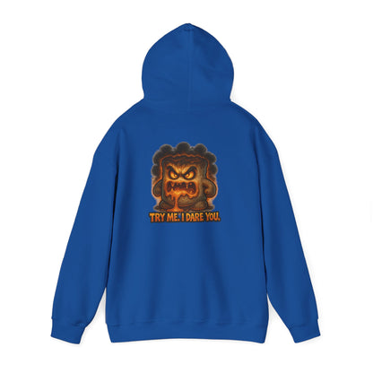 Angry Marshmallow Hoodie - "Try Me I Dare You" Graphic Hooded Sweatshirt
