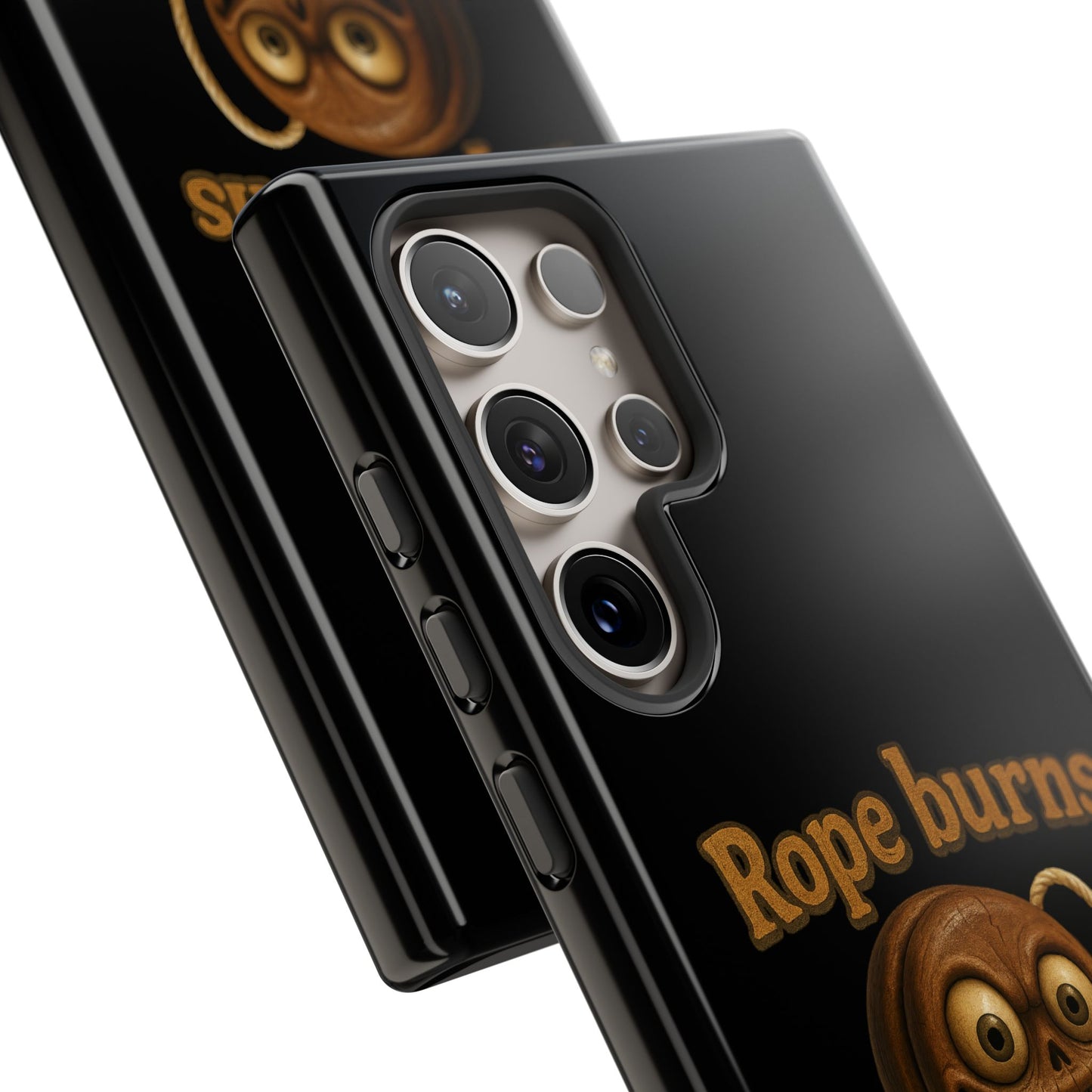Phone Case — "Rope Burns Build Character" Grinning Cartoon Design