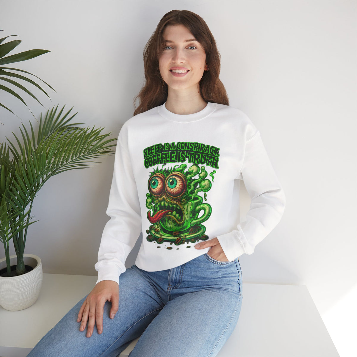 Sleep Is a Conspiracy Coffee Creature Crewneck