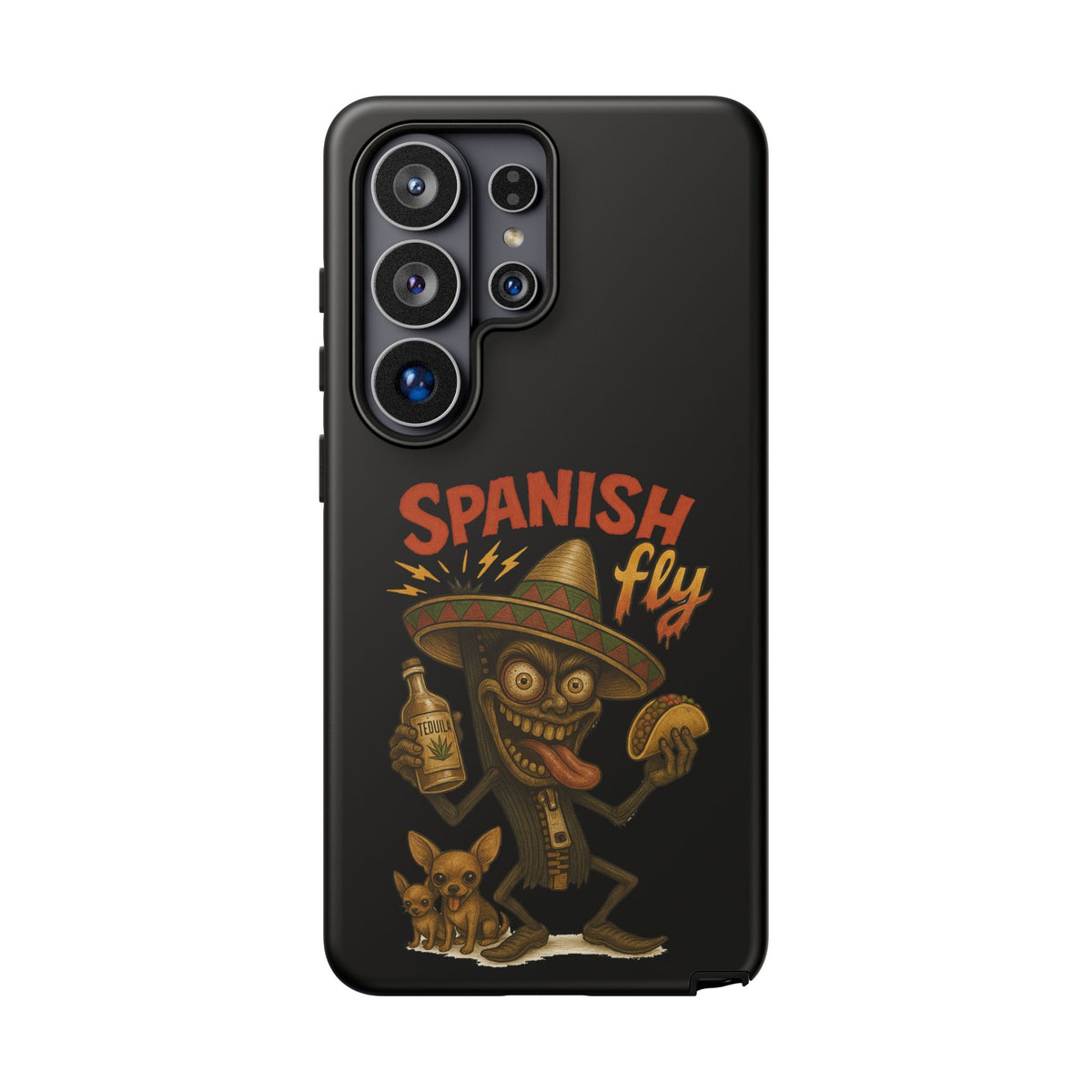 Spanish Fly Tough Phone Case — Retro Skull Sombrero Design
