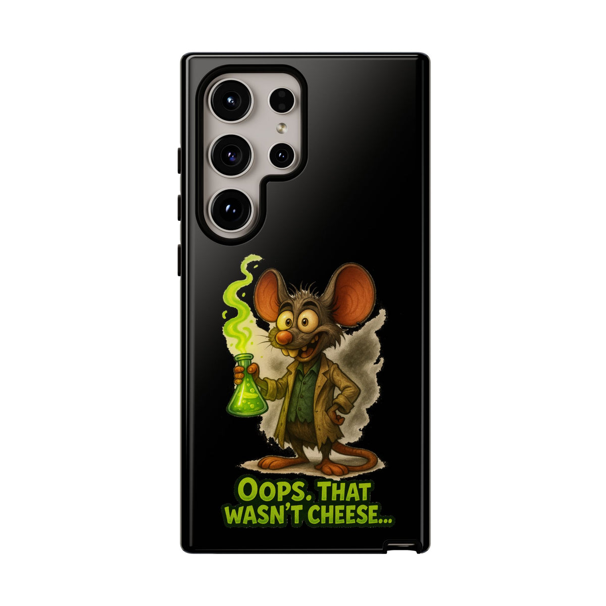 Phone Case — Funny Cartoon Rat "Oops That Wasn't Cheese" Protective Cover