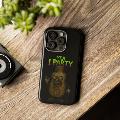Phone Case — 'Yea I Party' Creepy Baby Bottle Graphic