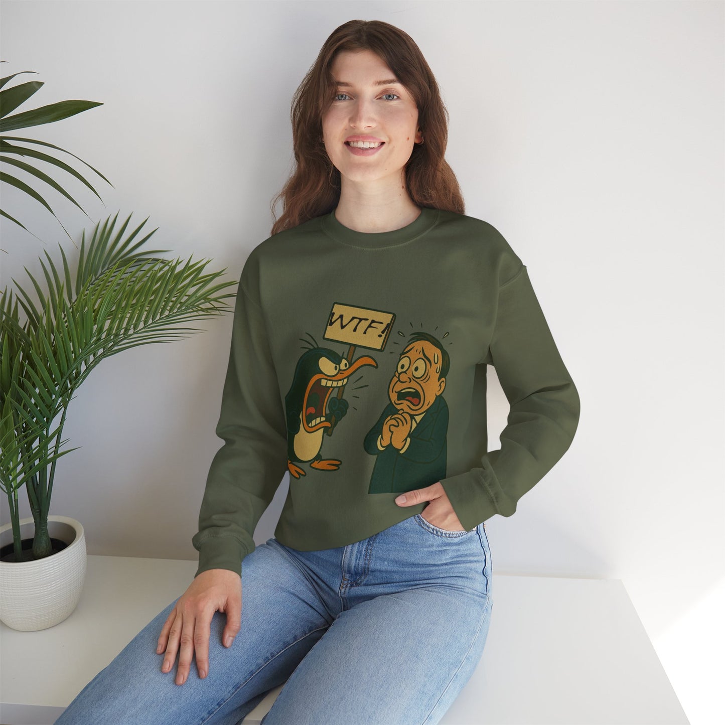 WTF Angry Penguin Crewneck Sweatshirt