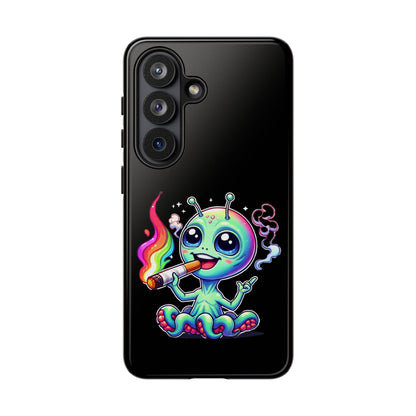 Alien Smoking Rainbow Joint Phone Case — Cute Psychedelic Cannabis iPhone Cover