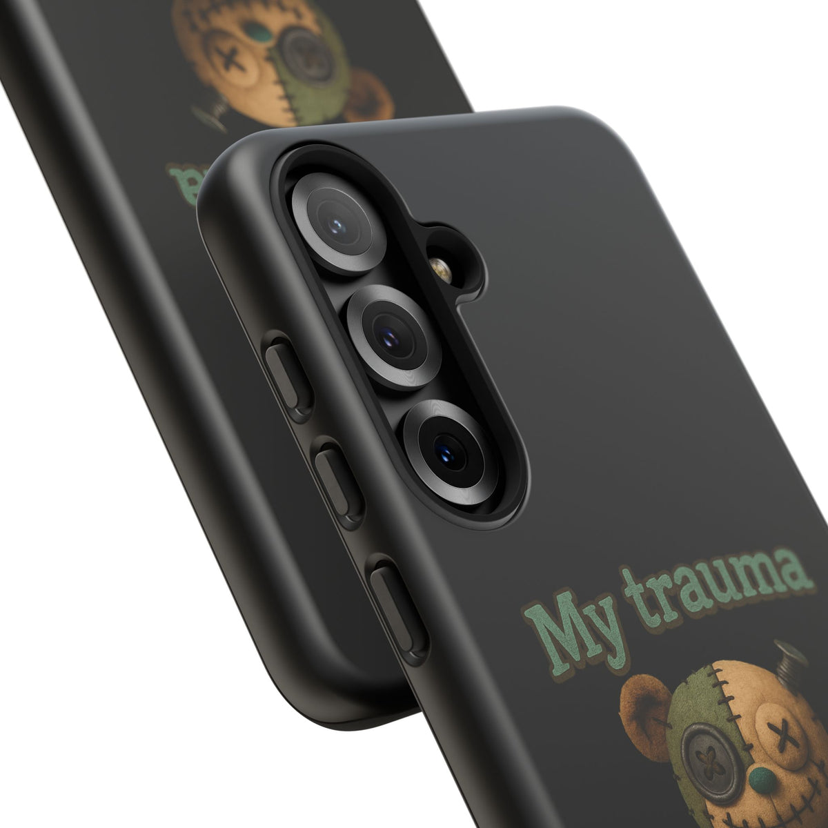 Phone Case — 'My Trauma Runs on AA Batteries' Creepy Voodoo Teddy Protective Cover