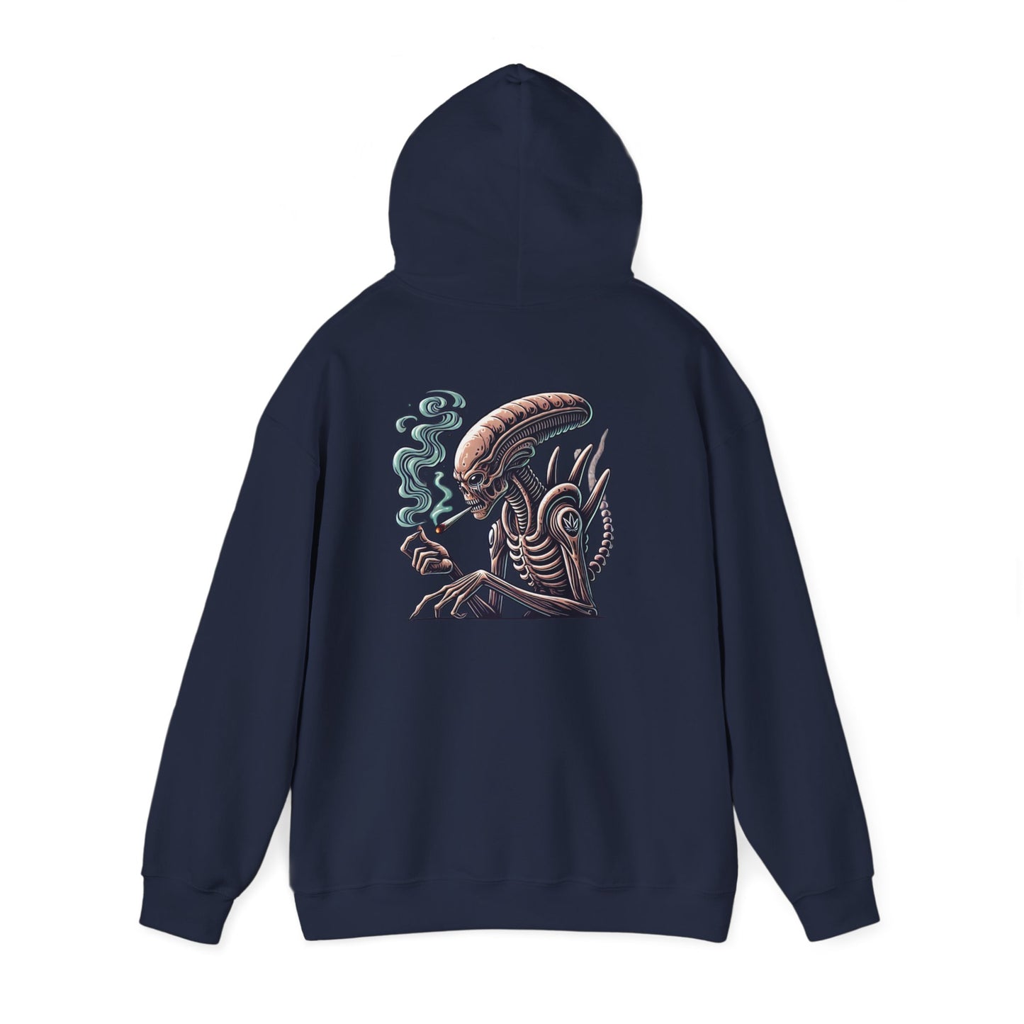 Alien Smoking Graphic Hoodie — Sci‑Fi Xenomorph Streetwear Pullover