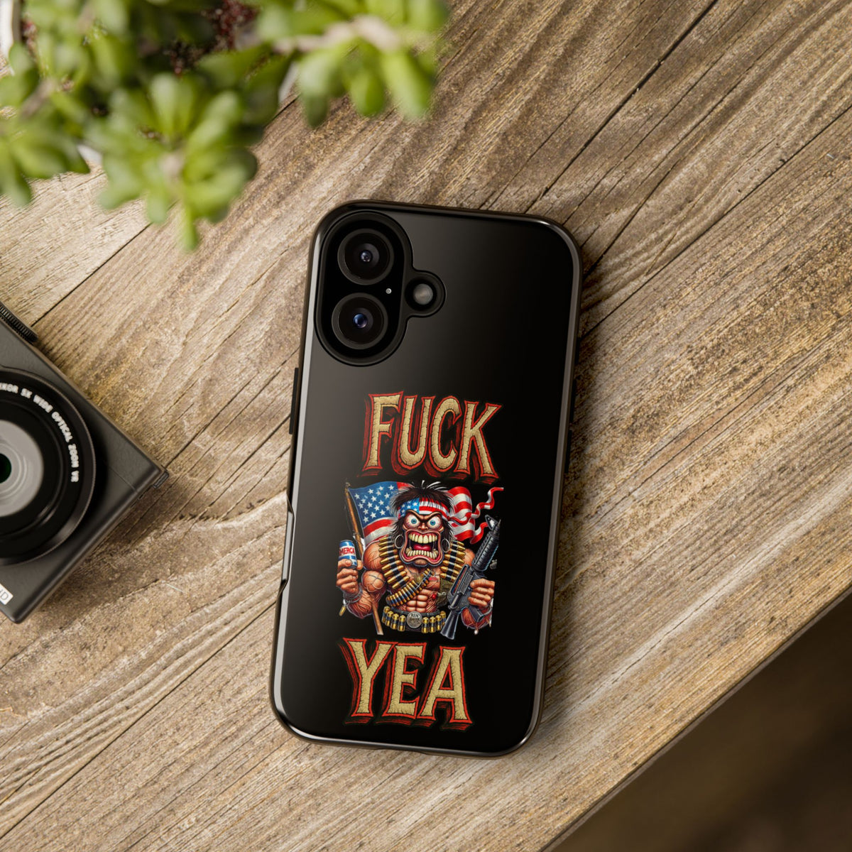Phone Case — "FUCK YEA" Patriotic Skeleton Soldier Graphic